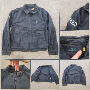 Polo Ralph Lauren Jacket Womens Small Full Zip Cotton Twill Spellout Bomber Pony